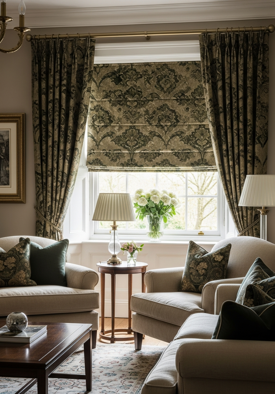 Illustrative Roman blind fabric